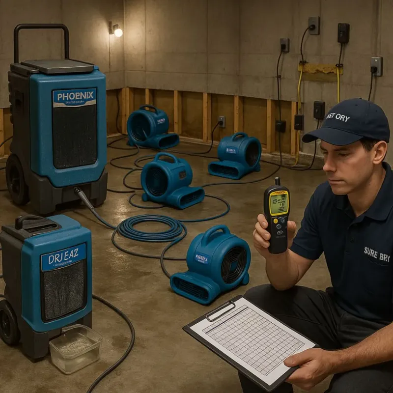 Structural Drying and Dehumidification process in Matteson, IL